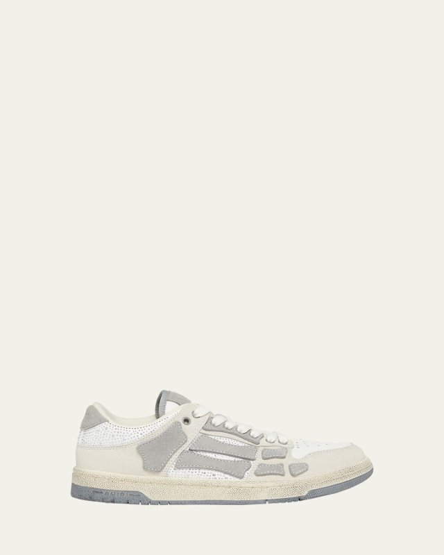 Skeleton Crystal Suede Low-Top Sneakers